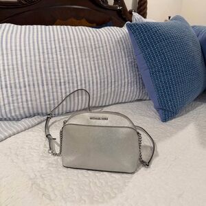 Michael Kors Metallic Silver Crossbody Bag